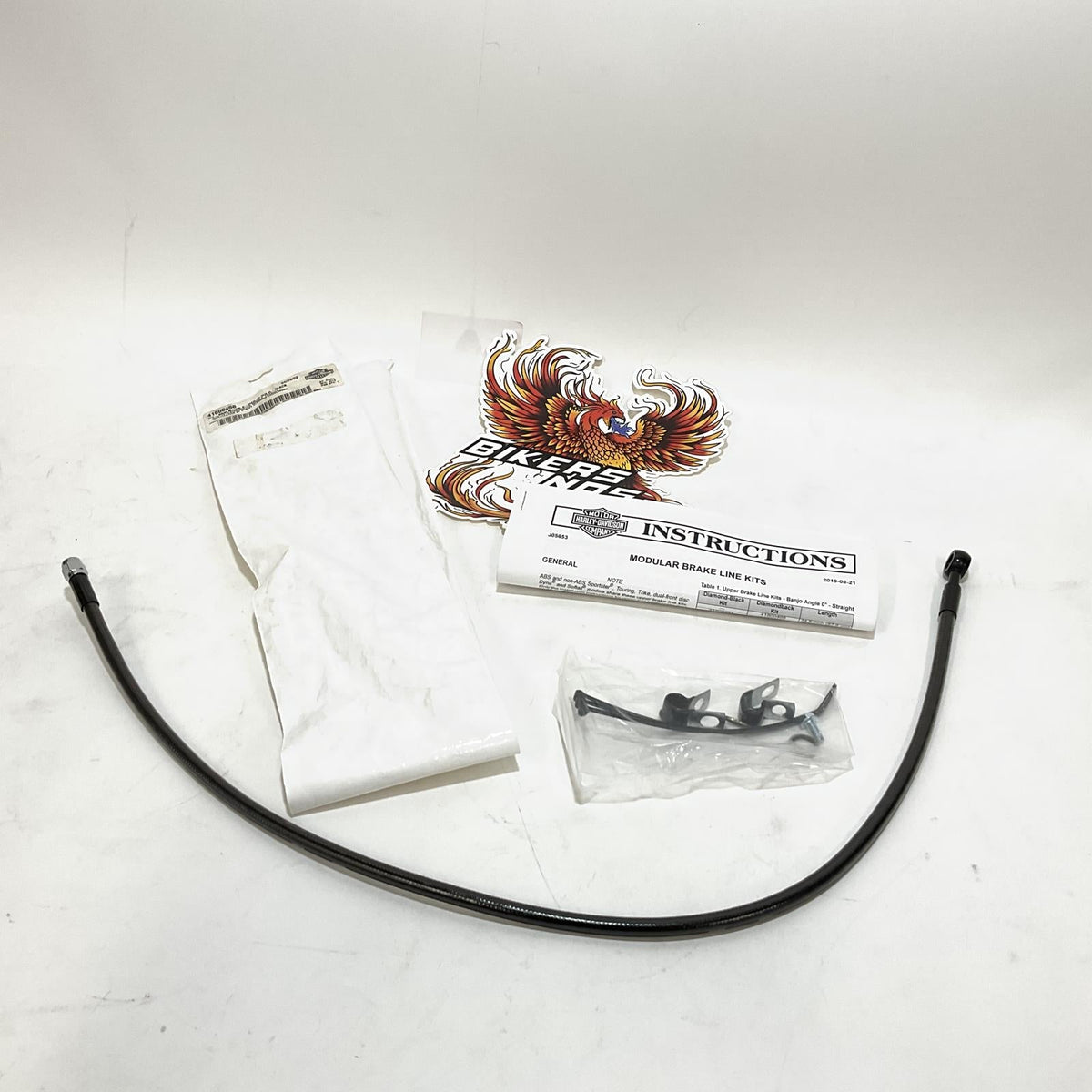 Harley-Davidson Diamond-Black Upper Brake Line Kit, 0-Degree Banjo, 30.5 Inch 41800456