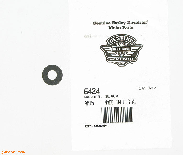 Harley-Davidson Flat Washer, Black, 9/32 x 5/8 x 1/16 Inch 6424