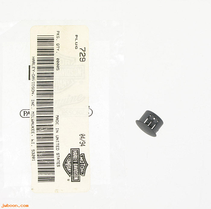 Harley-Davidson Instrument Hole Plug, Black, 1/2 Inch 729